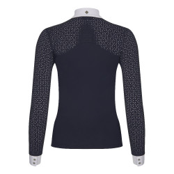Wedstrijdpolo LeMieux Olivia lange mouwen Marineblauw