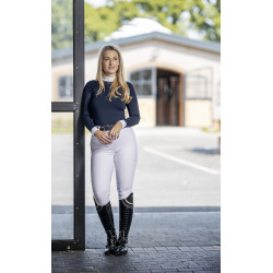 Wedstrijdpolo LeMieux Olivia lange mouwen Marineblauw