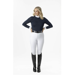Wedstrijdpolo LeMieux Olivia lange mouwen Marineblauw