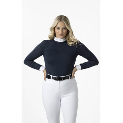 Wedstrijdpolo LeMieux Olivia lange mouwen Marineblauw