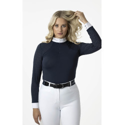 Wedstrijdpolo LeMieux Olivia lange mouwen Marineblauw