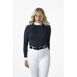 Wedstrijdpolo LeMieux Olivia lange mouwen Marineblauw