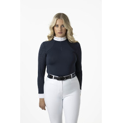 Wedstrijdpolo LeMieux Olivia lange mouwen Marineblauw