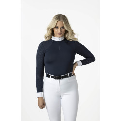Wedstrijdpolo LeMieux Olivia lange mouwen Marineblauw