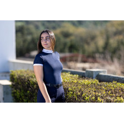 Wedstrijdpolo LeMieux Olivia met korte mouwen Marineblauw Wedstrijdpolo LeMieux Olivia met korte mouwen Marineblauw