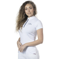 Polo Clorinda dameskorte mouwen Flags & Cup Wit