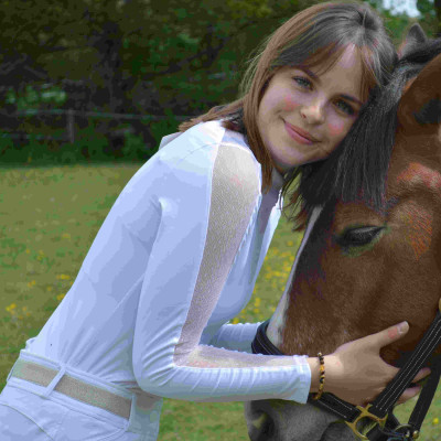 Polo Equithème Pekin lange mouwen Wit