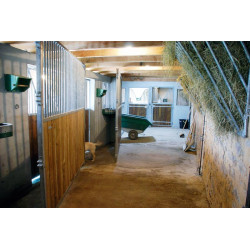 Draaiende boxscheiding met traliewerk / hout 3 m La Gée Draaiende boxscheiding met traliewerk / hout 3 m La Gée