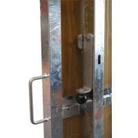 Séparation de box coulissante barraudée et soubassement bois 3,5 m La Gée