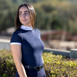 Wedstrijdpolo LeMieux Olivia met korte mouwen Marineblauw Wedstrijdpolo LeMieux Olivia met korte mouwen Marineblauw