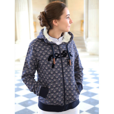 Sweat zippé Pénélope Rosy Marine / rose