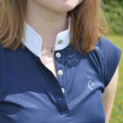 Polo Equithème Brussels met strass Marineblauw Polo Equithème Brussels met strass Marineblauw
