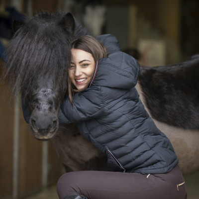 Gewatteerde jas Equithème Lara Zwart