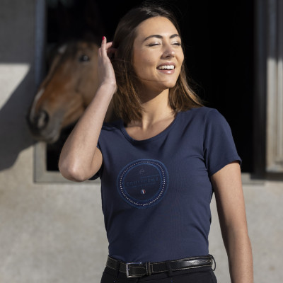 T-shirt Equithème Anna manches courtes Bleu marine