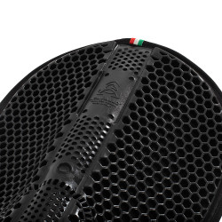 Ademende Acavallo-schokdemper Zeshoekige Gel en Microfleece Zwart / zwart