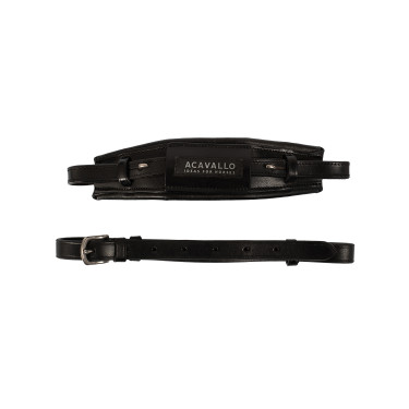 Leren neusriem Acavallo voor Hackamore Zwart
