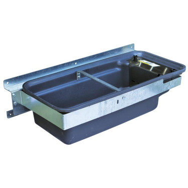 Polybac 75 M dubbele drinkbak met koordrand en bevestigingssteun La Gée