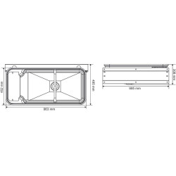 Polybac 75 M dubbele drinkbak met koordrand en bevestigingssteun La Gée