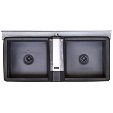 Polybac 72M dubbele drinkbak met binnenrand en bevestigingssteun La Gée