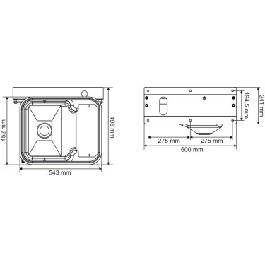 Polybac 30 M enkele drinkbak met koordrand en bevestigingssteun La Gée