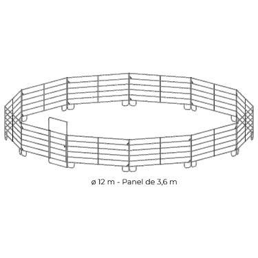 Verzinkte longeercirkel Ø 12 m paneel 3,60 m La Gée Verzinkte longeercirkel Ø 12 m paneel 3,60 m La Gée