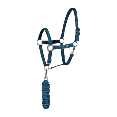 Halster- en leidseltouwset Chicago Horze Lagoonblauw / Egeïsch blauw