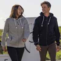 Sweat met rits Equithème Nicolas Marineblauw