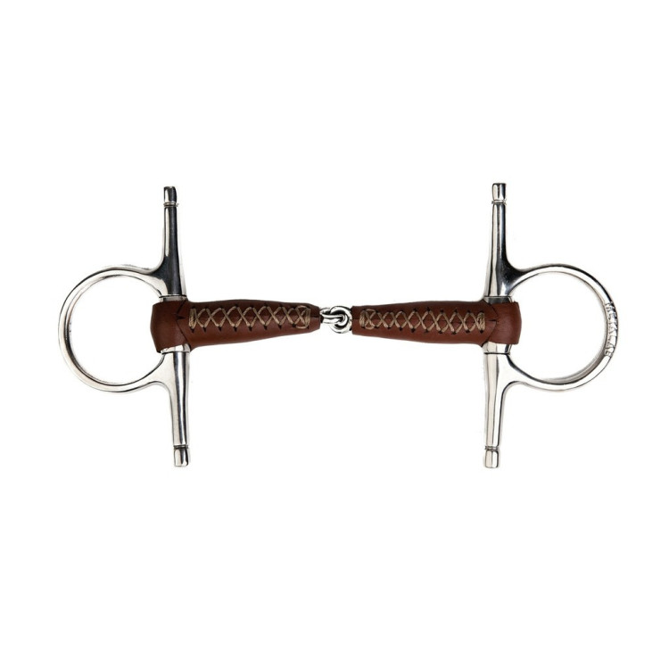 Bit met ringen Metalab Pinchless bekleed leer 20 mm