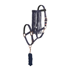 Halster en lange anti-vliegen nylon Imperial Riding Marineblauw