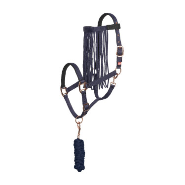 Halster en lange anti-vliegen nylon Imperial Riding Marineblauw