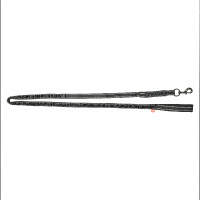 Imperial Riding Flexi-Fleece Longeerlijn Zwart / reflecterend