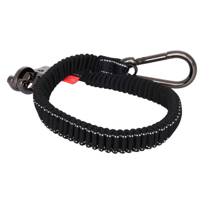Longe d'attache pour camion Imperial Riding Flexi 40cm Noir / réfléchissant