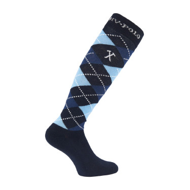 Argyle sokken HV Polo Marine / lucht / gemengd marine Blauw