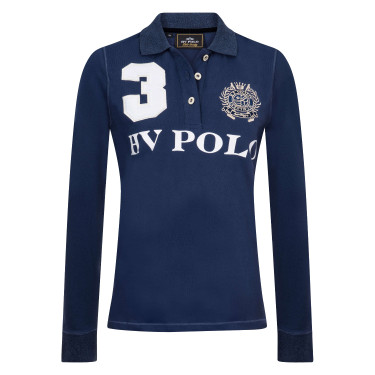 Polo Favouritas EQ lange mouwen HV Polo Denim melange Blauw