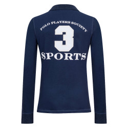 Polo Favouritas EQ lange mouwen HV Polo Denim melange Blauw