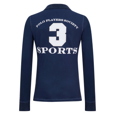 Polo Favouritas EQ lange mouwen HV Polo Denim melange Blauw