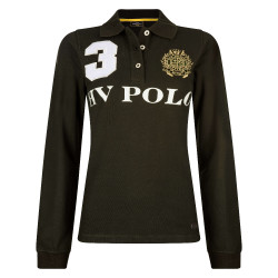 Polo Favouritas EQ lange mouwen HV Polo Pijnboom Zwart