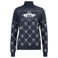 Trui in jacquard HV Polo Cecile Marineblauw