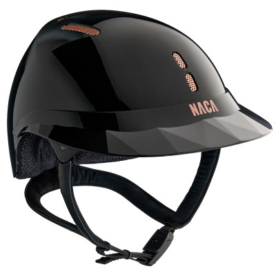 Casque d'équitation NACA Gravity S Noir onyx brillant / rose gold