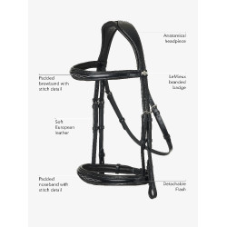 LeMieux Competition gecombineerde hoofdstel Havana Bruin LeMieux Competition gecombineerde hoofdstel Havana Bruin