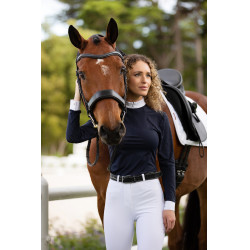Wedstrijdpolo LeMieux Olivia lange mouwen Marineblauw
