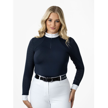 Wedstrijdpolo LeMieux Olivia lange mouwen Marineblauw