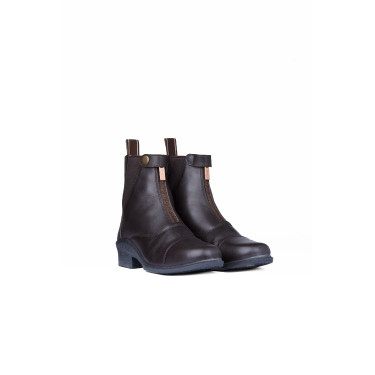 Leren laarzen Rose rits aan de voorkant Horze Donkerbruin