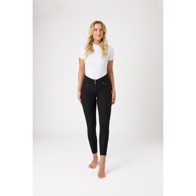 Lichte broek met rekbare leren kniestukken Angelina dames Horze Lichte broek met rekbare leren kniestukken Angelina dames Horze