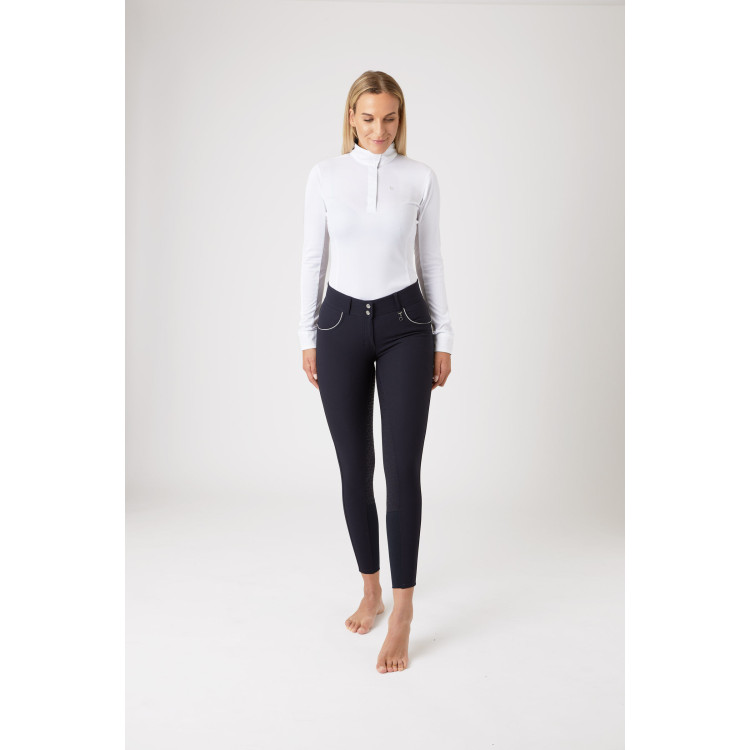 Paardrijbroek met hoge taille en volledig siliconen zitvlak Aubrey dames Horze Paardrijbroek met hoge taille en volledig siliconen zitvlak Aubrey dames Horze