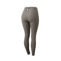 Broek met siliconen lederen zitvlak Désirée en hoge taille dames Horze Donkergrijs Castle Rock