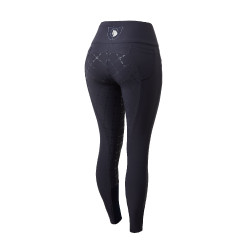 Broek met siliconen lederen zitvlak Désirée en hoge taille dames Horze