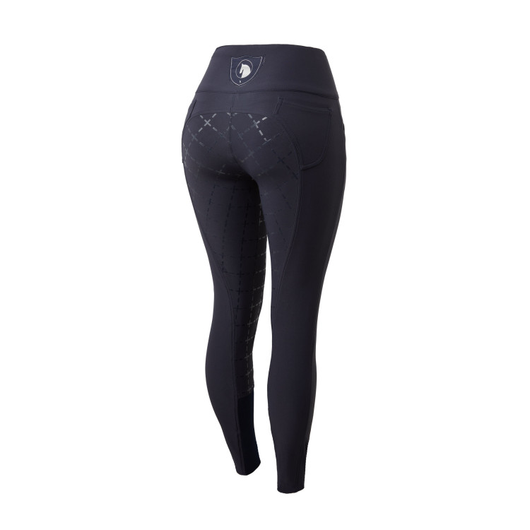 Broek met siliconen lederen zitvlak Désirée en hoge taille dames Horze Broek met siliconen lederen zitvlak Désirée en hoge taille dames Horze