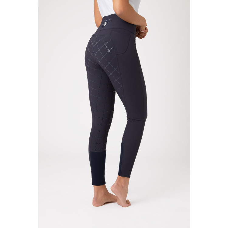 Broek met siliconen lederen zitvlak Désirée en hoge taille dames Horze Broek met siliconen lederen zitvlak Désirée en hoge taille dames Horze