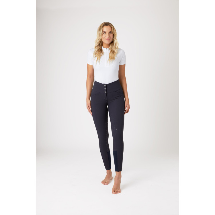 Broek met siliconen lederen zitvlak Désirée en hoge taille dames Horze Broek met siliconen lederen zitvlak Désirée en hoge taille dames Horze